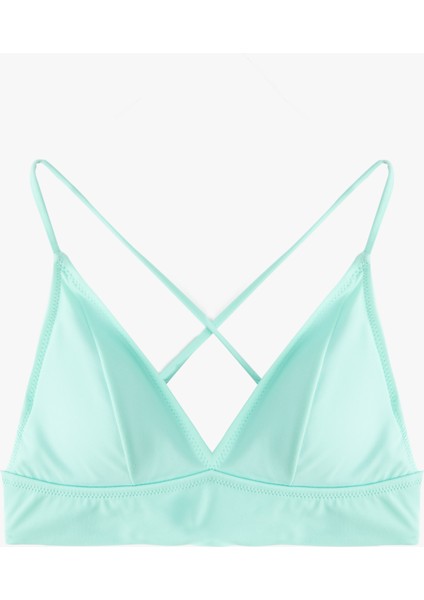 Bağlama Detaylı Arkası Çapraz Askılı Bralet Bikini Üstü