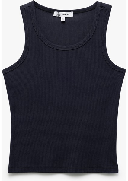 Kolsuz Bisiklet Yaka Viskon Karışımlı Basic Kadın Atlet