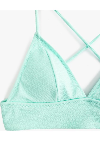 Arkası Çapraz Askılı Bağlama Detaylı Bralet Bikini Üstü