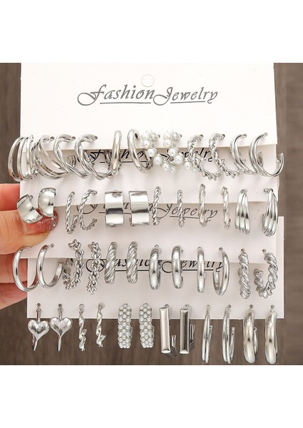 Moda Avrupa ve Amerikan Tarzı Altın C-Şekilli Zincir Küpe Seti, Bayanlar Için Hafif Lüks ve Üst Düzey Küpeler (Yurt Dışından) modelleri