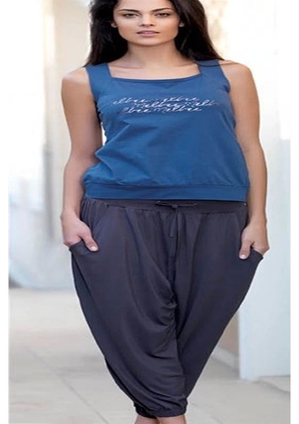 Bayan Yazlık Poly Şalvarlı Pijama 21519