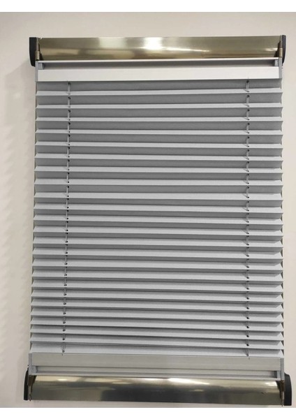 Katlanabilir Cam Balkon Plise Perdesi Küllü Gri (Vidalı - Kancalı)