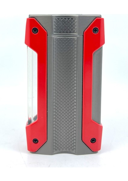 Tek Torch Jet Alev Puro Çakmağı - Kırmızı/füme