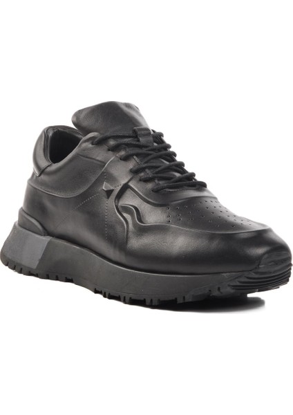 Premium 492 M Siyah Deri Erkek Günlük Ayakkabı