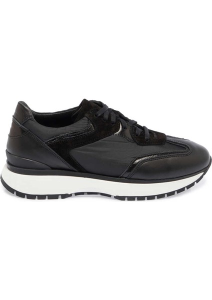 Siyah Deri-Tekstil Kadın Sneaker - K24I1AY67492-A23
