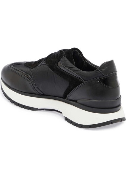 Siyah Deri-Tekstil Kadın Sneaker - K24I1AY67492-A23