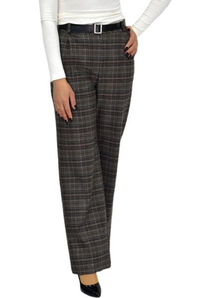 Kadın Ekose Pileli Bol Kumaş Pantolon BGL-ST04233 fiyatları