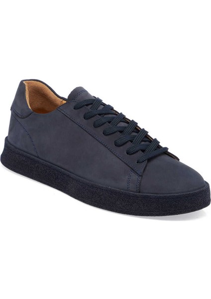 Lacivert Hakiki Nubuk Deri Erkek Sneaker - E24I1AY56907-C39