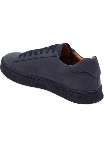 Lacivert Hakiki Nubuk Deri Erkek Sneaker - E24I1AY56907-C39