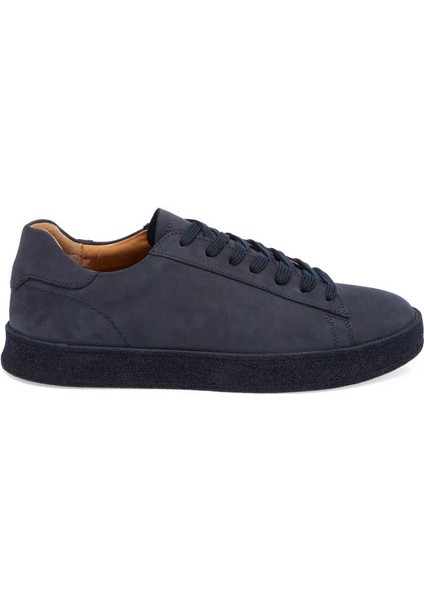 Lacivert Hakiki Nubuk Deri Erkek Sneaker - E24I1AY56907-C39