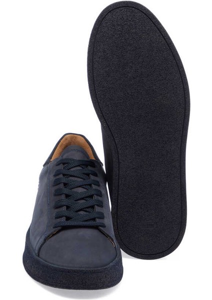 Lacivert Hakiki Nubuk Deri Erkek Sneaker - E24I1AY56907-C39