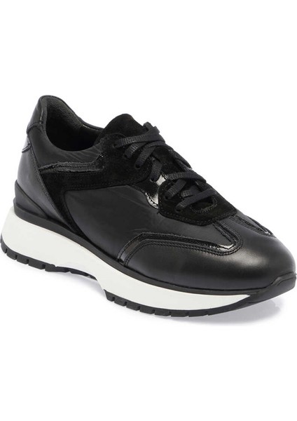 Siyah Deri-Tekstil Kadın Sneaker - K24I1AY67492-A23