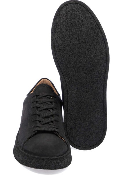 Siyah Nubuk Deri Erkek Sneaker - E24I1AY56907-A64