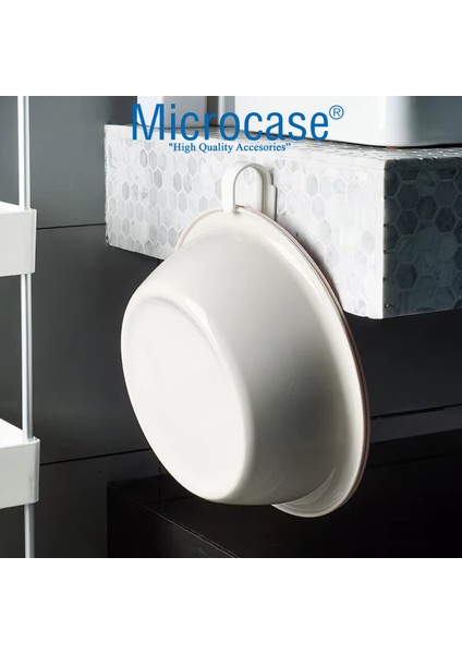 Sert Abs Plastik Güçlü Plastik Yapışkanlı Banyo Mutfak Eşya Havlu Leğen Askılığı 2 Adet - AL4993