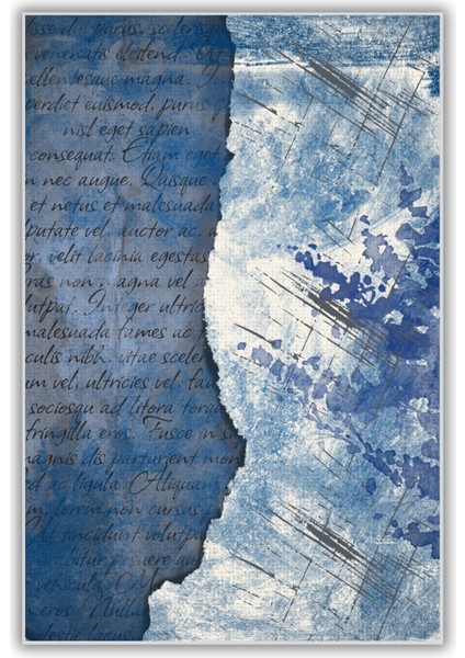 Mavi Modern Desenli Yıkanabilir Dokuma Tabanlı Kaymaz Çatlak Desenli Halı fiyatları