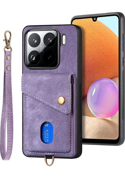 Xiaomi 15 Deri + Tpu Arka Kapak Kart Yuvası Kickstand (Yurt Dışından)