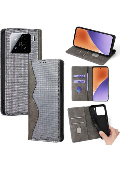 Xiaomi 15 Deri Cüzdan Standı Telefon Kapağı Rfıd Engelleme (Yurt Dışından)
