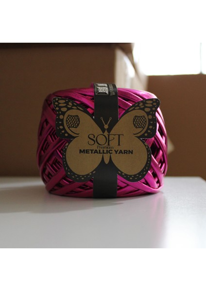 Metalik Örgü Ipi Fushcia 4 Adet Fiyatıdır.2 Parça Ip(30+30,40+20)