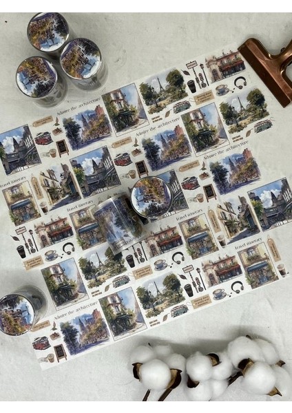 City Symphony Temalı Çok Renkli Washi Bant /washi Tape/ Sticker/ Bullet Journal fırsatları