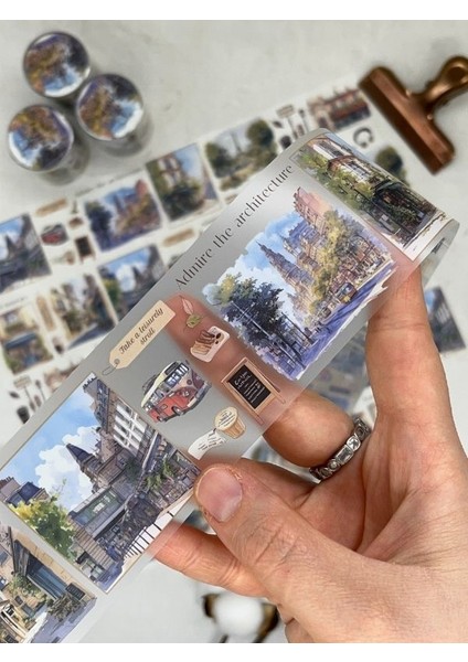 City Symphony Temalı Çok Renkli Washi Bant /washi Tape/ Sticker/ Bullet Journal indirimleri