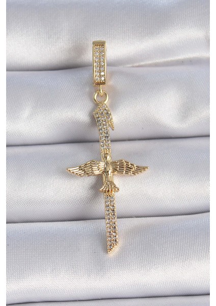 Pirinç Gold Renk Zirkon Taş Detaylı Elif Model Anka Kuşu Figür Ajda Charm - Lisinya