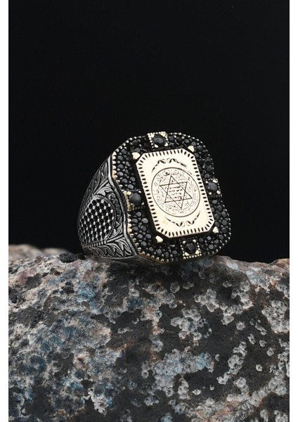 Hz. Süleyman Mührü 925 Ayar Gümüş Erkek Yüzüğü 901540 fiyatları