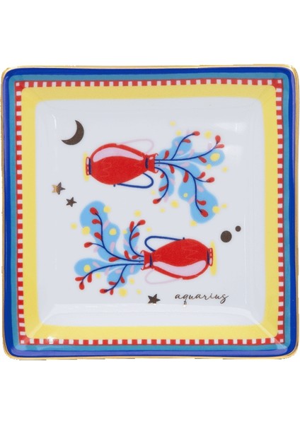 Zodiac Vibe Kova Burcu Kare Tabak 15 cm x 15 cm