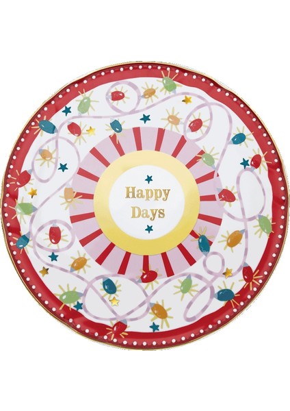 Mamma Mia Happy Days Yazılı Servis Tabağı 32 cm