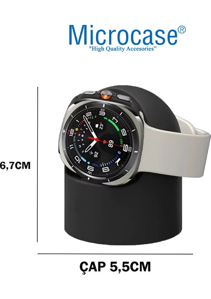Samsung Galaxy Watch 5 6 7 Serileri ile Uyumlu Silikon Şarj Standı - AL4997 Siyah