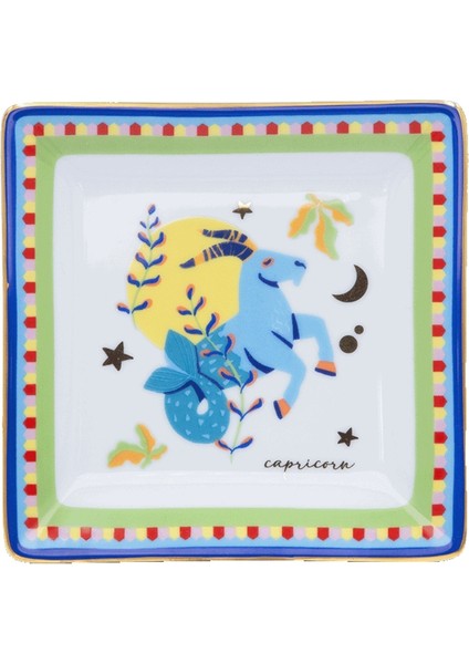 Zodiac Vibe Oğlak Burcu Kare Tabak 15 cm x 15 cm