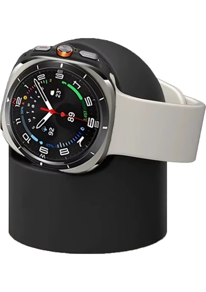 Samsung Galaxy Watch Ultra ile Uyumlu Silikon Şarj Standı - AL4996 Siyah