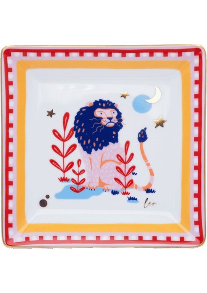 Zodiac Vibe Aslan Burcu Kare Tabak 15 cm x 15 cm