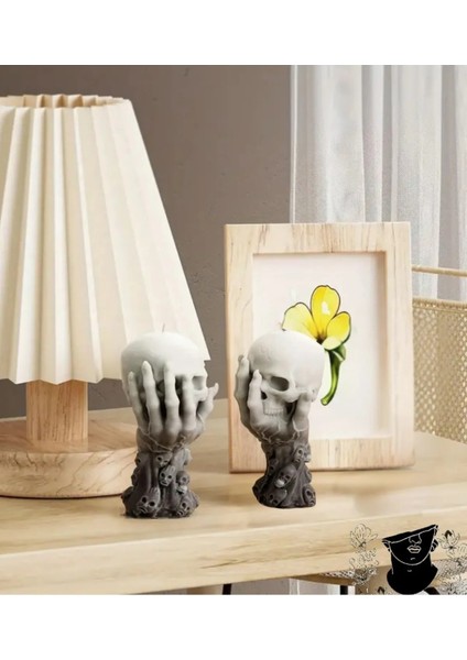 Kuru Kafa Goth Hallowen Temalı Muhteşem Detaylara Sahip Doğal Soya Mum