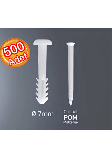 Extra Çivili Korniş Dübeli 500 Adet