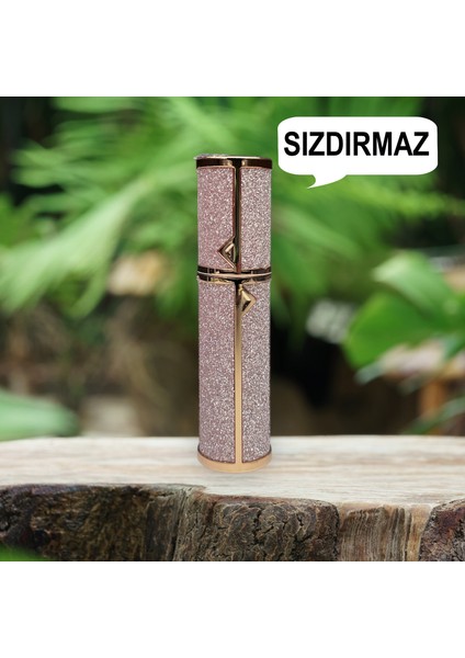 Simli Sızdırmaz Taşınabilir Mini Doldurulabilir Boş Küçük Seyahat Cep Parfüm Şişesi-Pembe