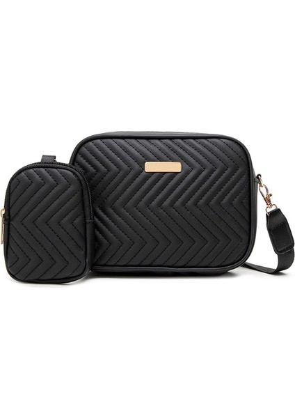 2'si 1 Arada Moda Crossbody Çanta Kadınlar Için Bayan Omuz Çantası Kızlar Için Deri Çanta (Yurt Dışından)