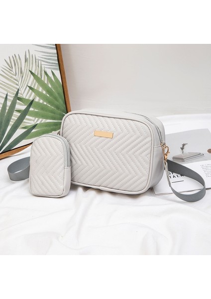 2'si 1 Arada Moda Crossbody Çanta Kadınlar Için Bayan Omuz Çantası Kızlar Için Deri Çanta (Yurt Dışından)