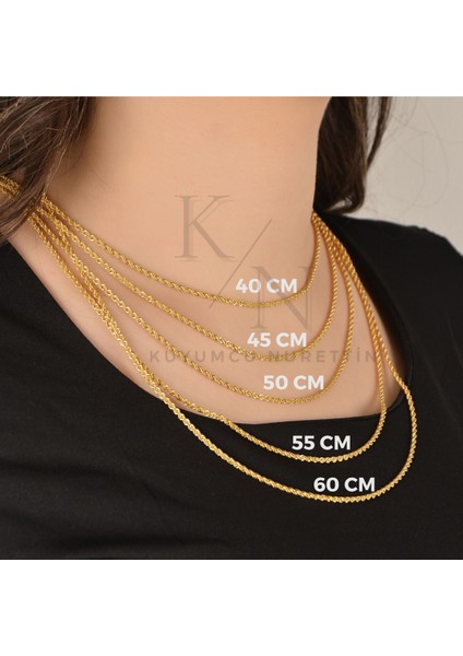 3,20 gr (Gram) Damla Kelebek Detaylı Taşlı Kolye 45 cm 14 Ayar Altın