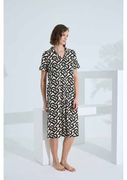 Bambu Kısa Kol Cepli Yazlık Kadın Gecelik 72956 modelleri