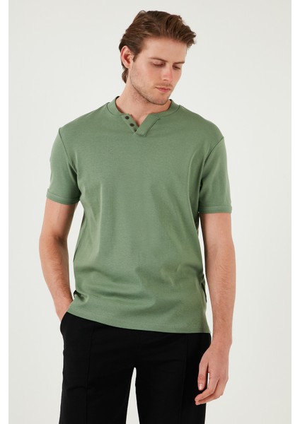 Pamuklu V Yaka Slim Fit T Shirt Erkek T SHİRT 5902122