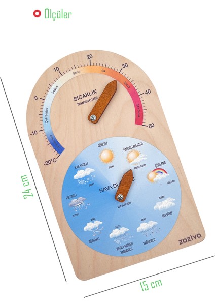 Montessori Hava Durumu ve Sıcaklık Göstergesi Eğitici Ahşap Oyuncak modelleri