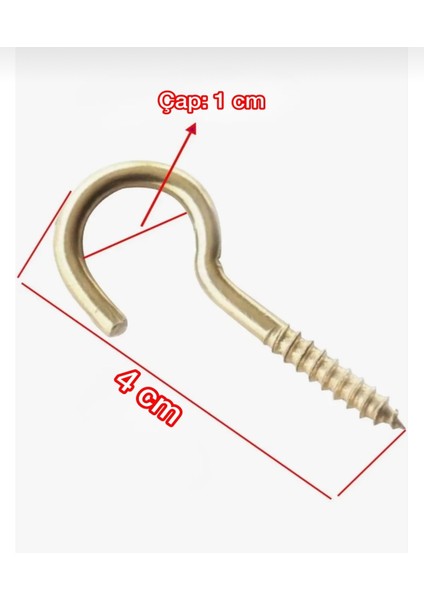 Metal Piton Vidalı Gerdirme Çekme Kaldırma Avize Asma Kiti 18X60 (25 Adet)
