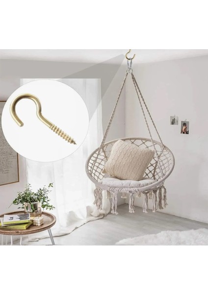 Metal Piton Vidalı Gerdirme Çekme Kaldırma Avize Asma Kiti 18X60 (25 Adet)