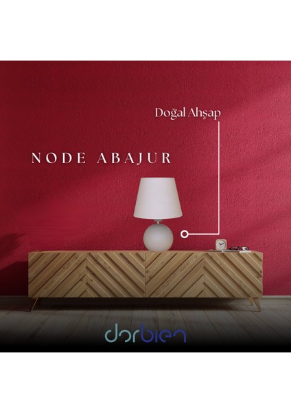 Node Abajur E14 6W 24cm Ahşap Krem Dorbien-ML-2549-16199