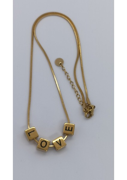 Sevgiliye Özel '' Love ''yazılı Çelik Kolye(55+5 Cm) fırsatları