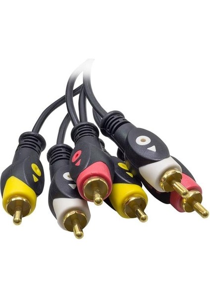 3 Rca + 3 Rca 3 Metre Kablo 1.kalite Powermaster
