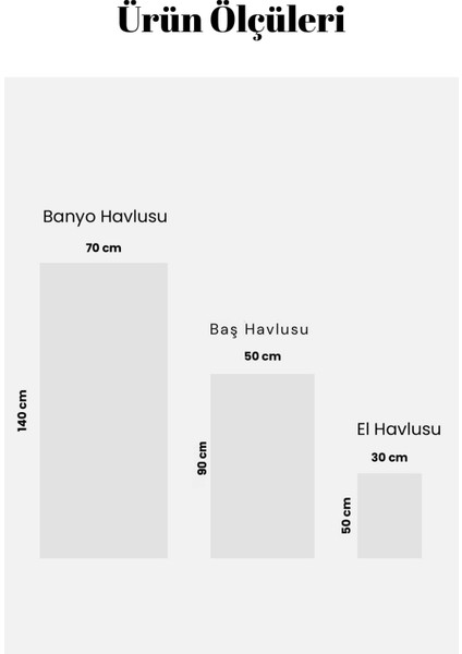 3'lü Banyo Havlu Seti - Hamam Havlu Takımı Pamuk