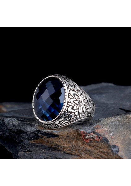 Zirkon Taşlı Oval Model 925 Ayar Gümüş Erkek Yüzük modelleri