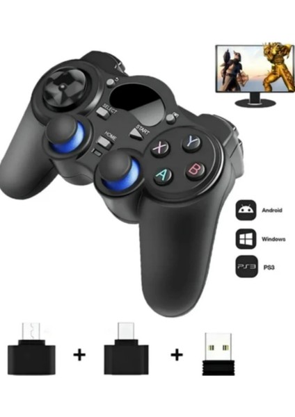 2.4g Kablosuz Oyun Kolu Pc / Ps3 / Android Tv / Android Telefon ve Tablet Uyumlu Gamepad