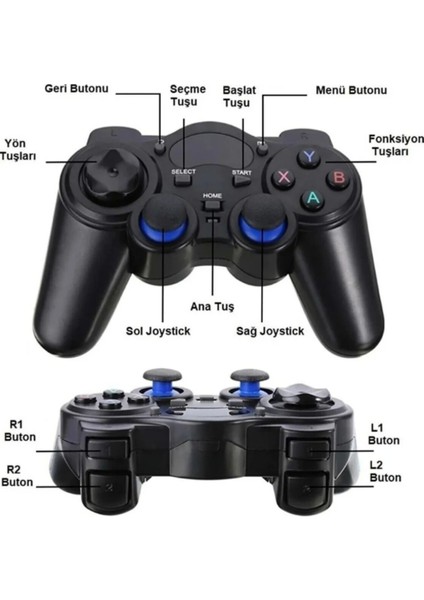2.4g Kablosuz Oyun Kolu Pc / Ps3 / Android Tv / Android Telefon ve Tablet Uyumlu Gamepad